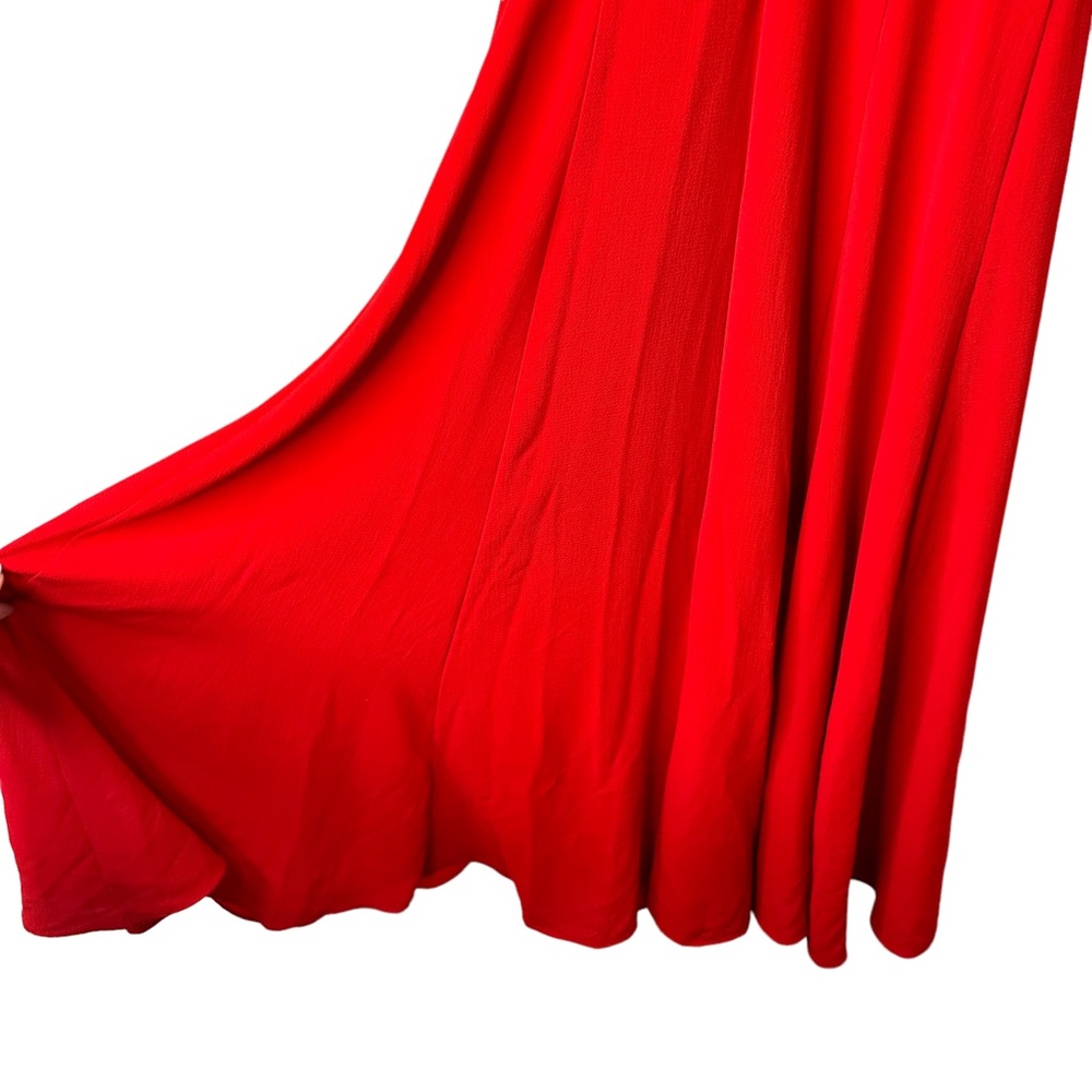 Betsy Johnson Pebble Crepe Midi Dress with Shoulder Ties in
Red Size 2 - Picture 8 of 13